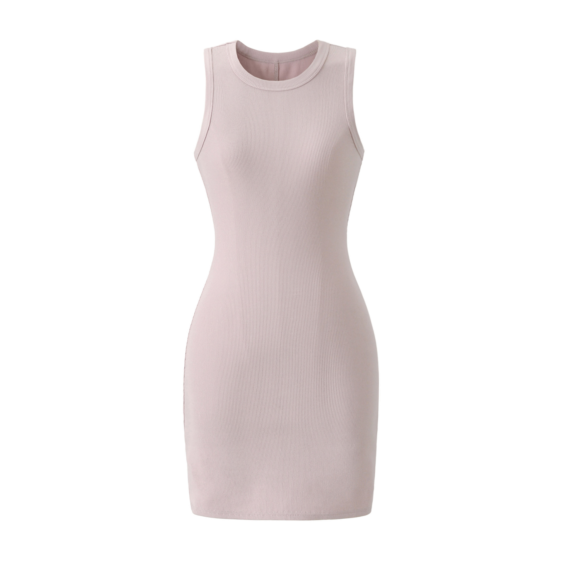 Round neck sleeveless hip hugging skirt