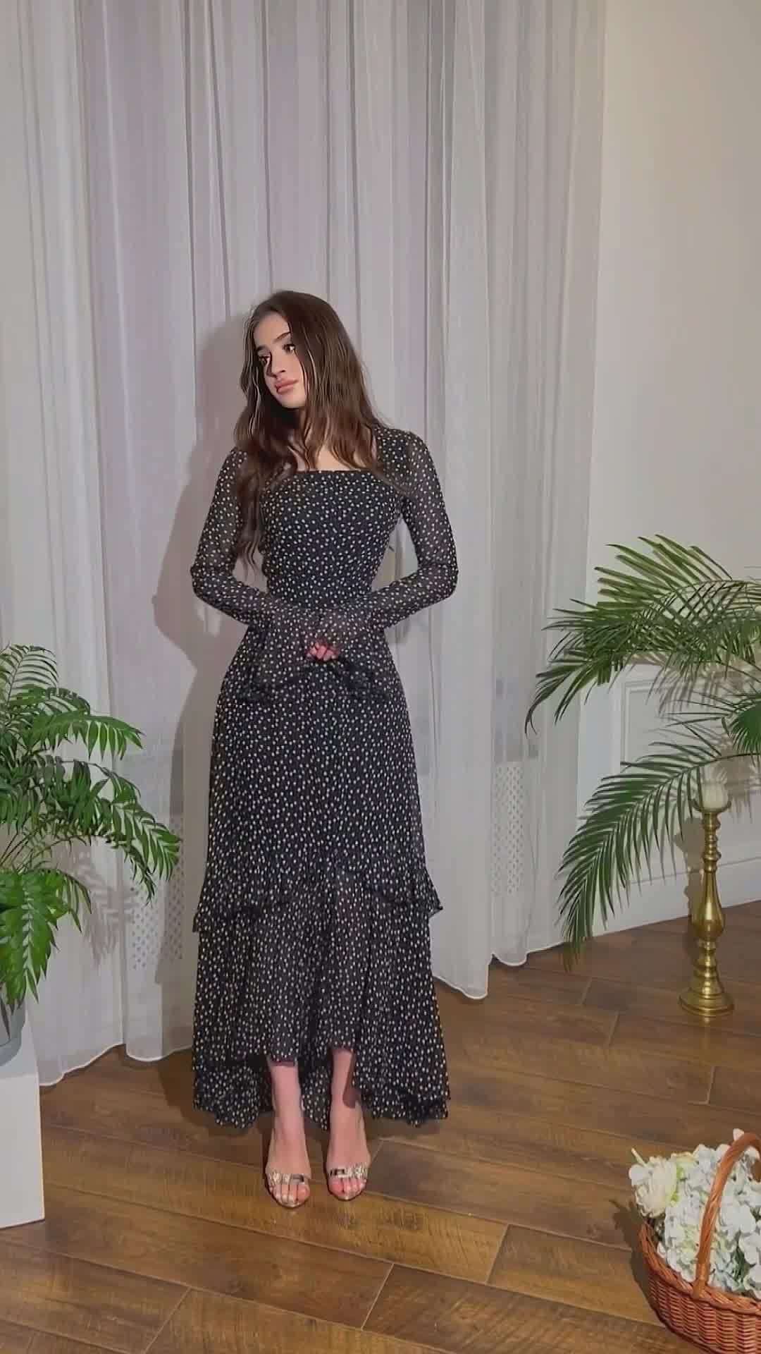 Polka dot dress hooded detail