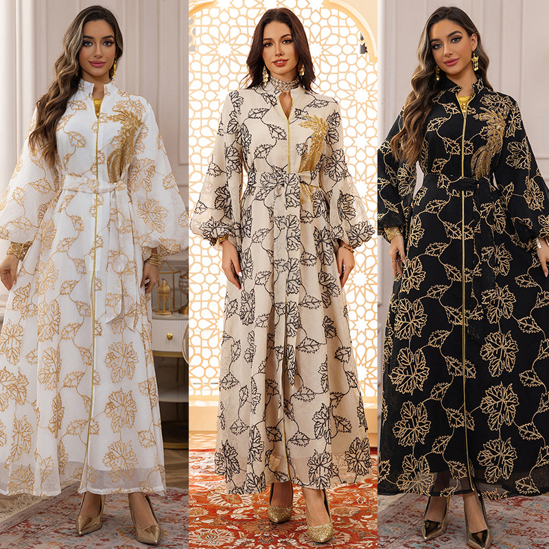 Embroidered beaded jalabiya evening gown - Vilmere