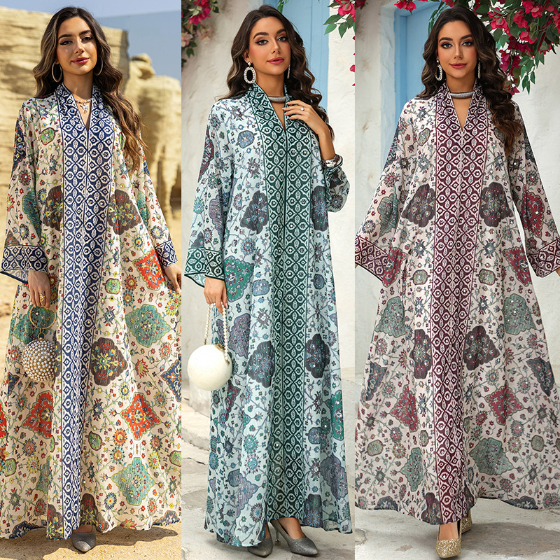 Printed tie-dye chiffon maxi dress - Vilmere
