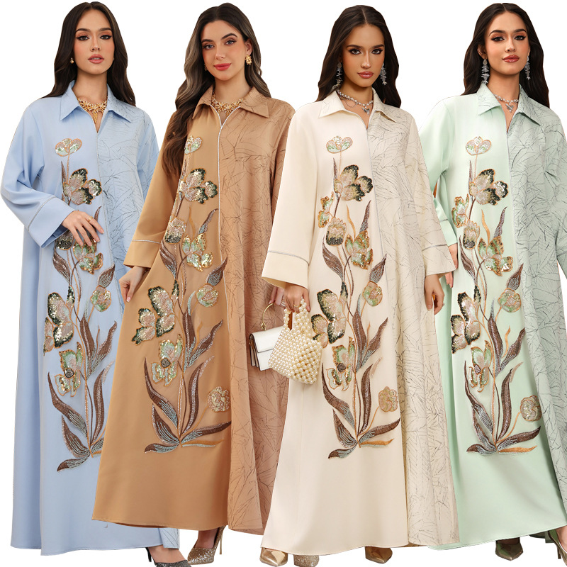 Sequin embroidered floral maxi dress - Vilmere