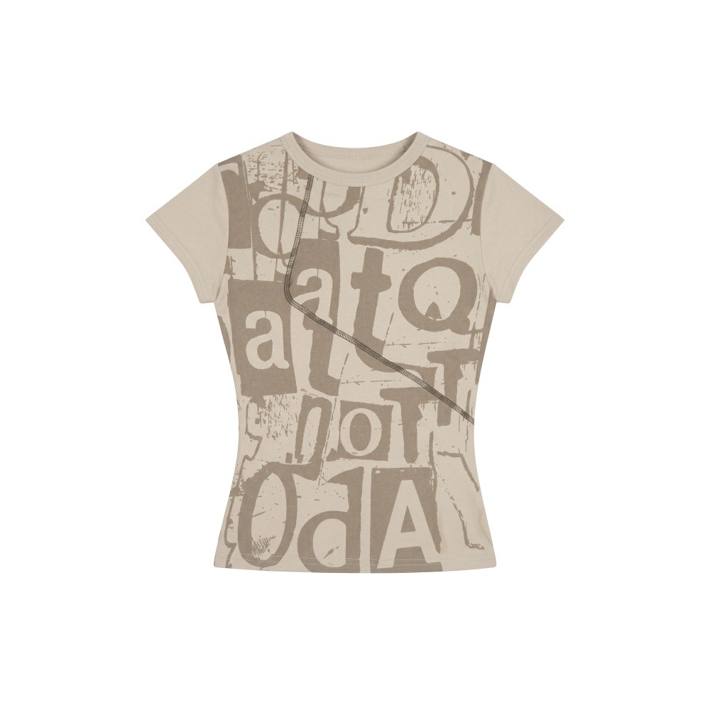 Round Neck Short Sleeve T-Shirt for Women Casual Top with Classic