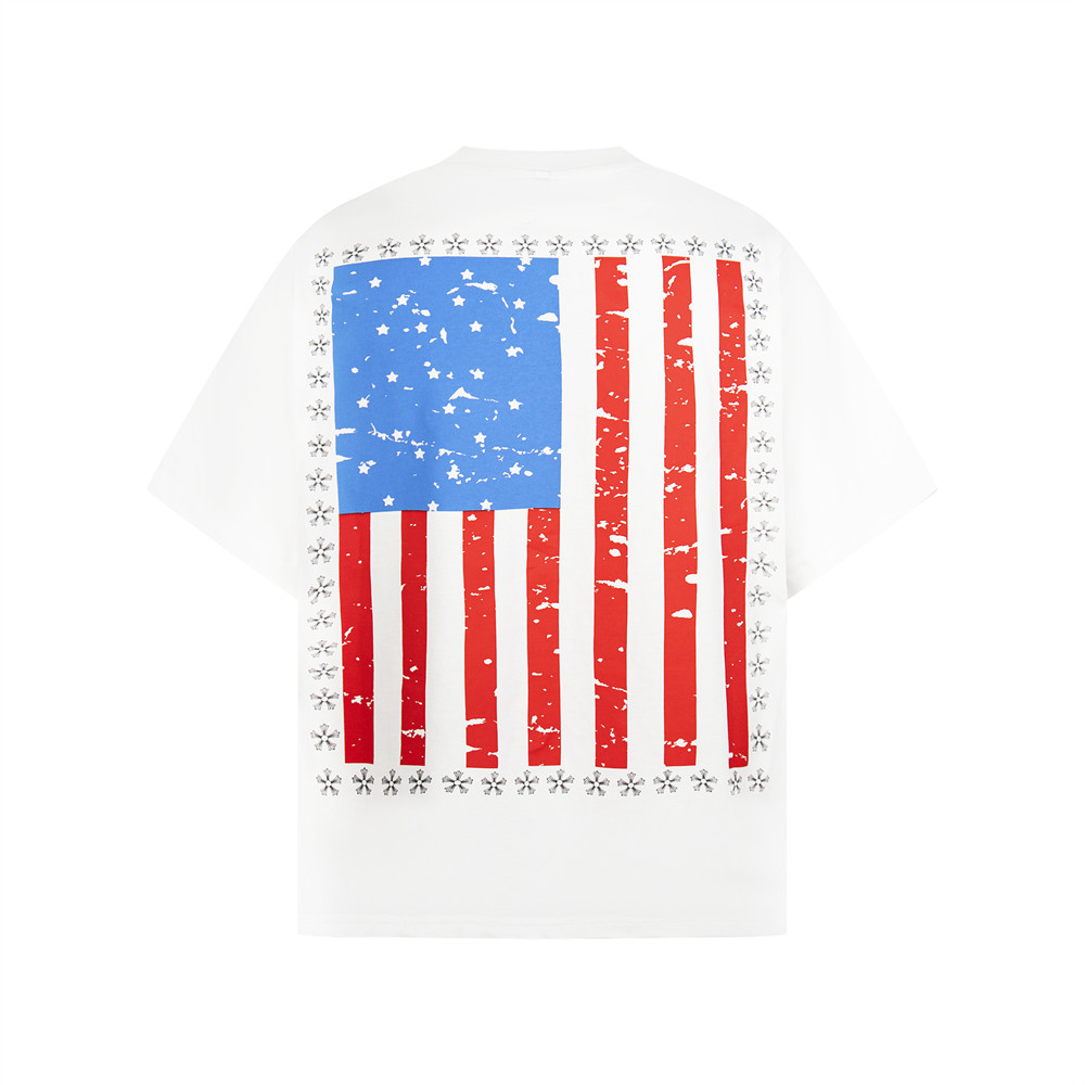 Color blocking vertical stripe printed short sleeved shirt