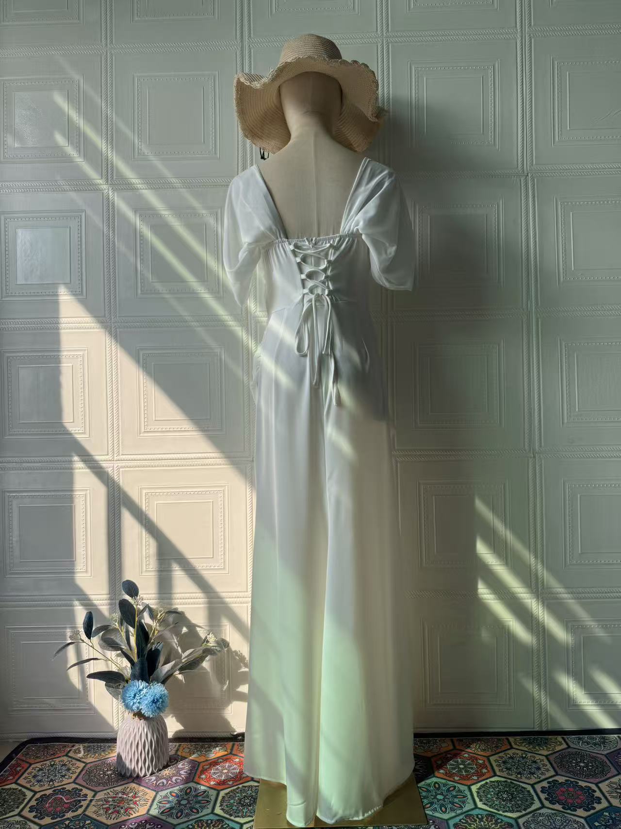 Spring casual chic dress back view