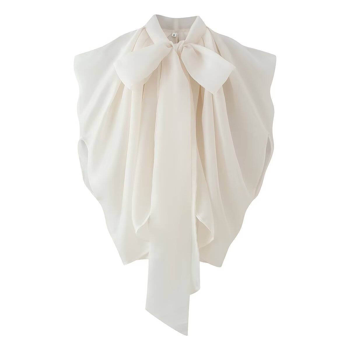 Street shawl style bow tied shirt