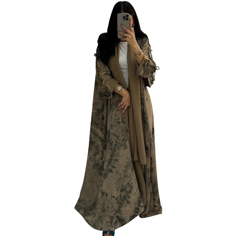 Women's Chiffon Printed Two-piece Set with Headscarf Summer Casual Outfit