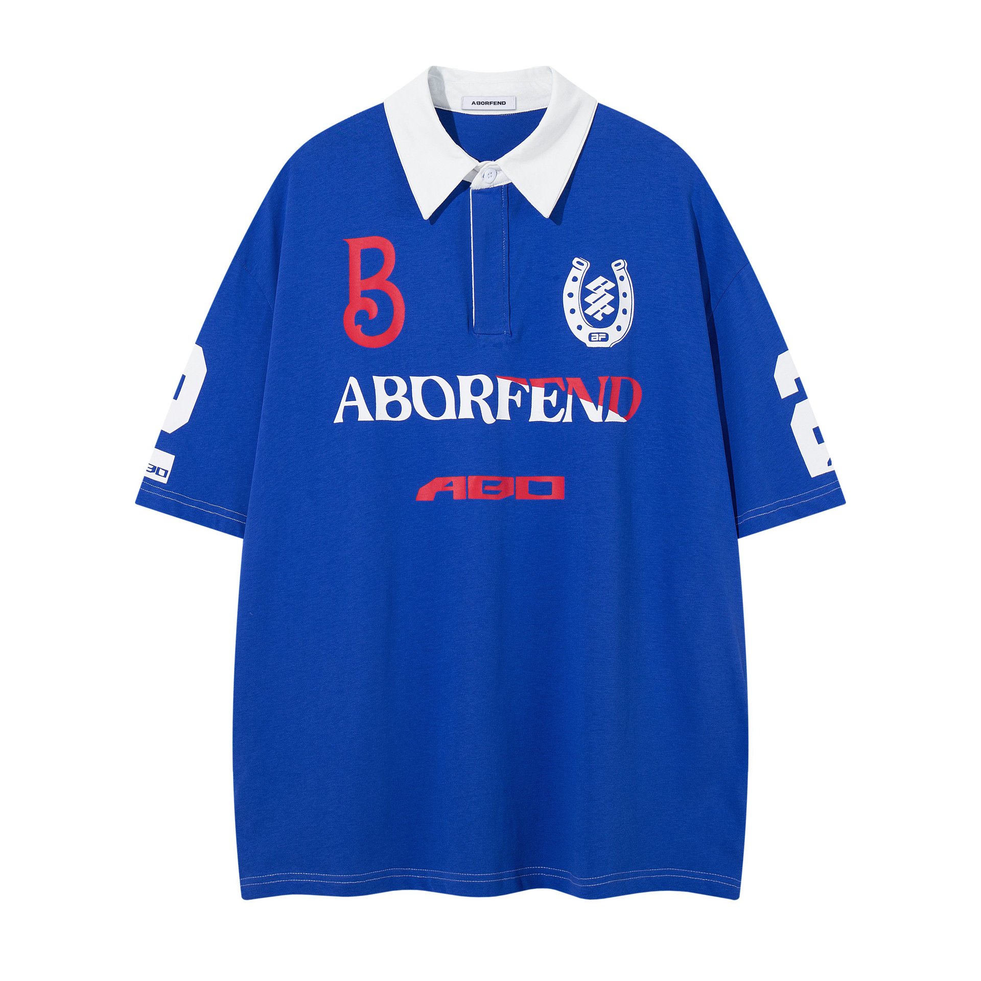 Short sleeves with alphanumeric printing
