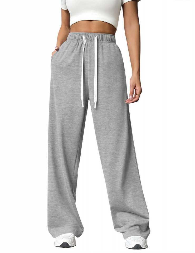 Spring Summer New Women's Loose Straight Leg Wide Leg Casual Sporty Pants