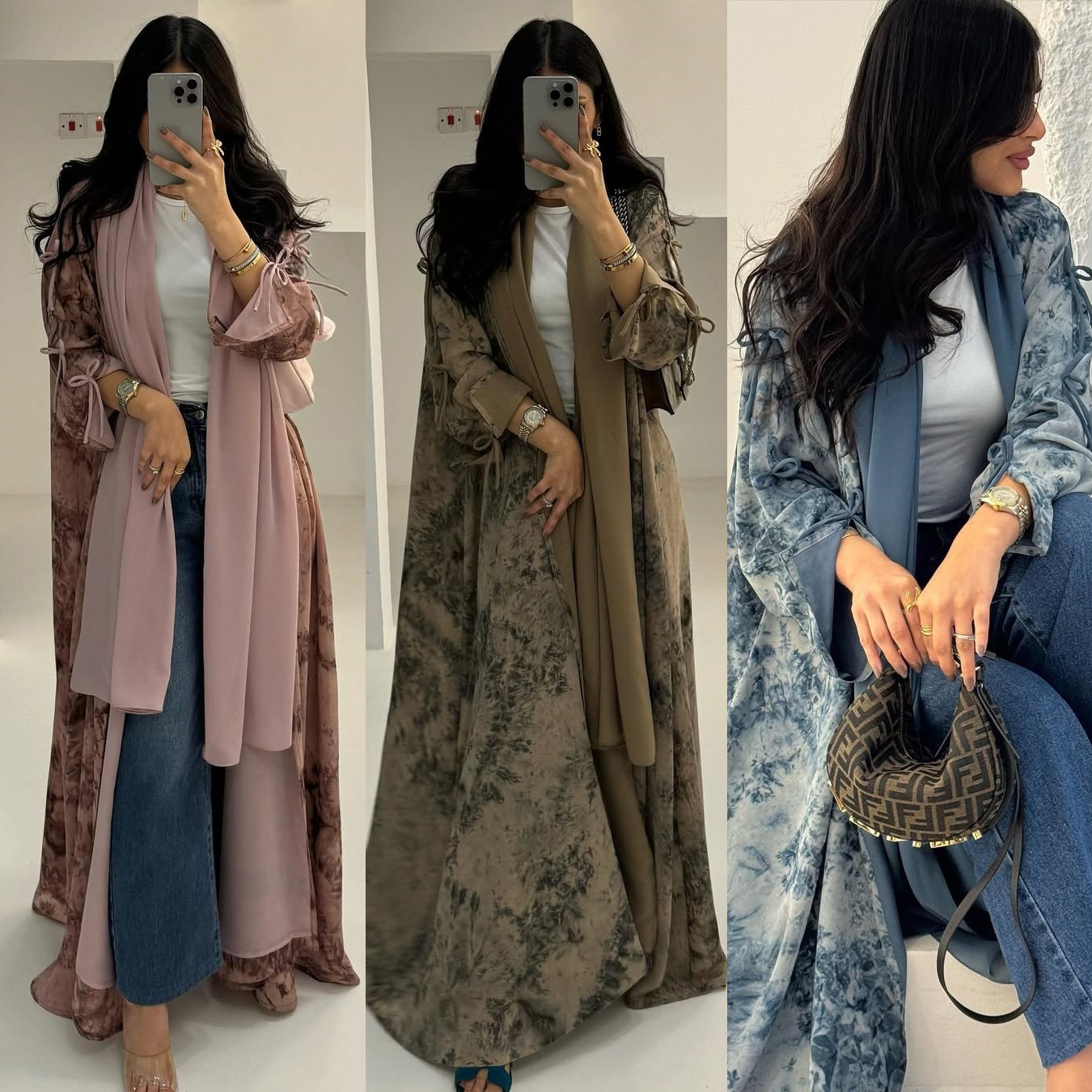 Printed chiffon two-piece maxi dress with headscarf - Vilmere