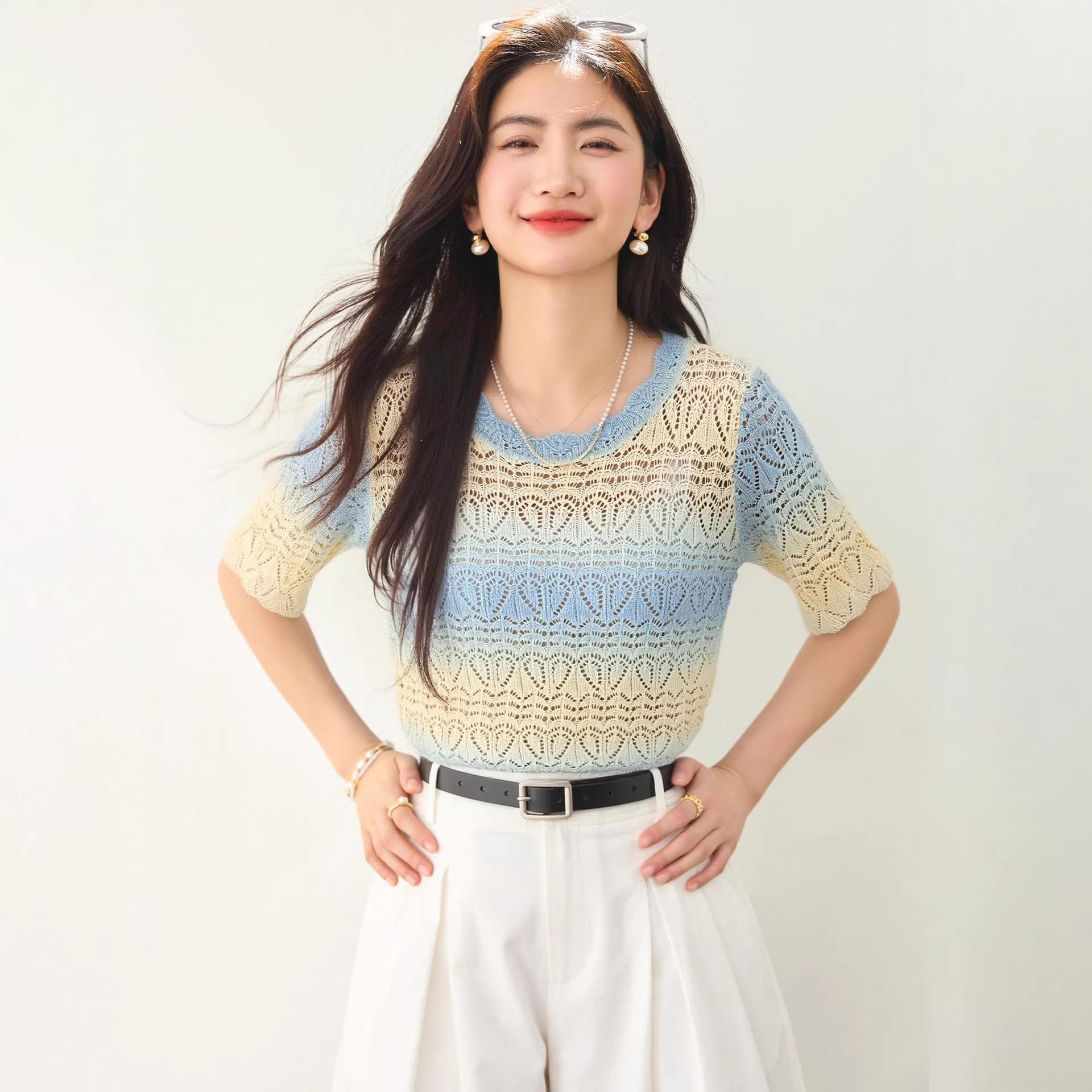 Casual Office Fashion Simple Elegant Slim-Fitting Women's Top