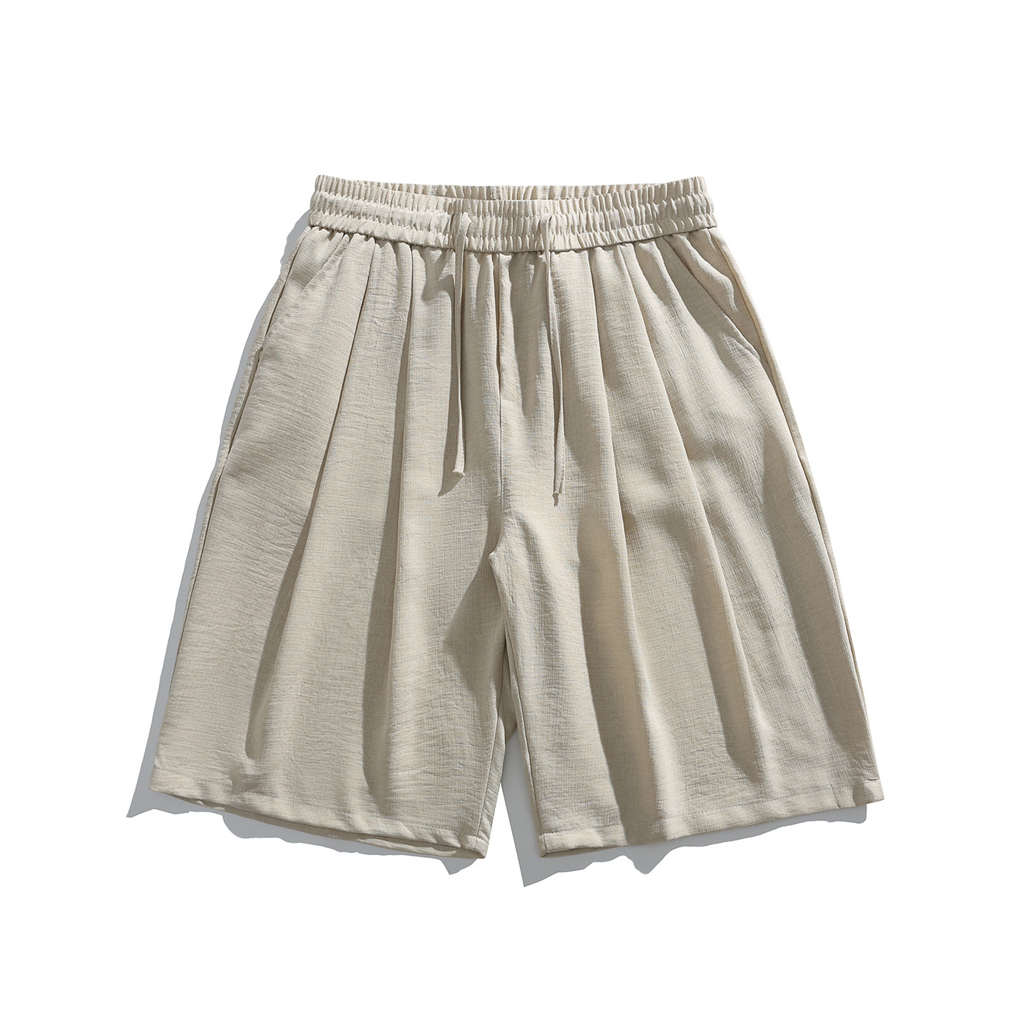 Quick-Dry Pleated Deconstructed Shorts for Men, Loose Fit, Breathable, Casual Five-Point Pants