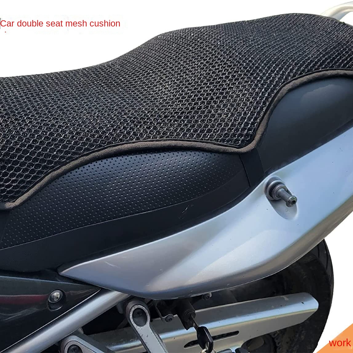 Motorcycle Seat Cover Sun Protection Heat Insulation 3D Mesh Seat Pad Breathable Moisture-Wicking