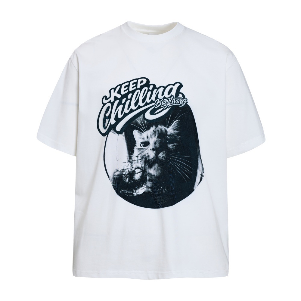 Beer Kitten Emojis Printed Short Sleeves