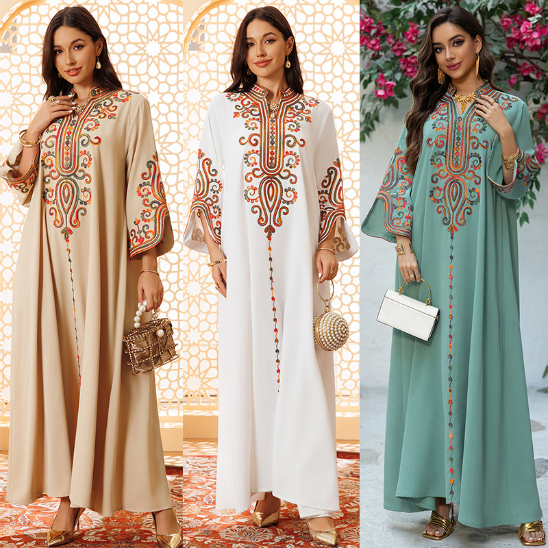 Embroidered rope pullover maxi dress - Vilmere