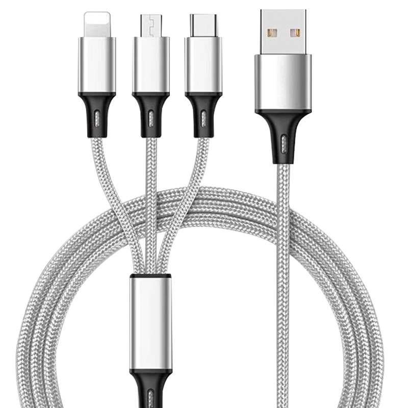 Nylon-Braided 1-to-3 Mini Charging Cable 5