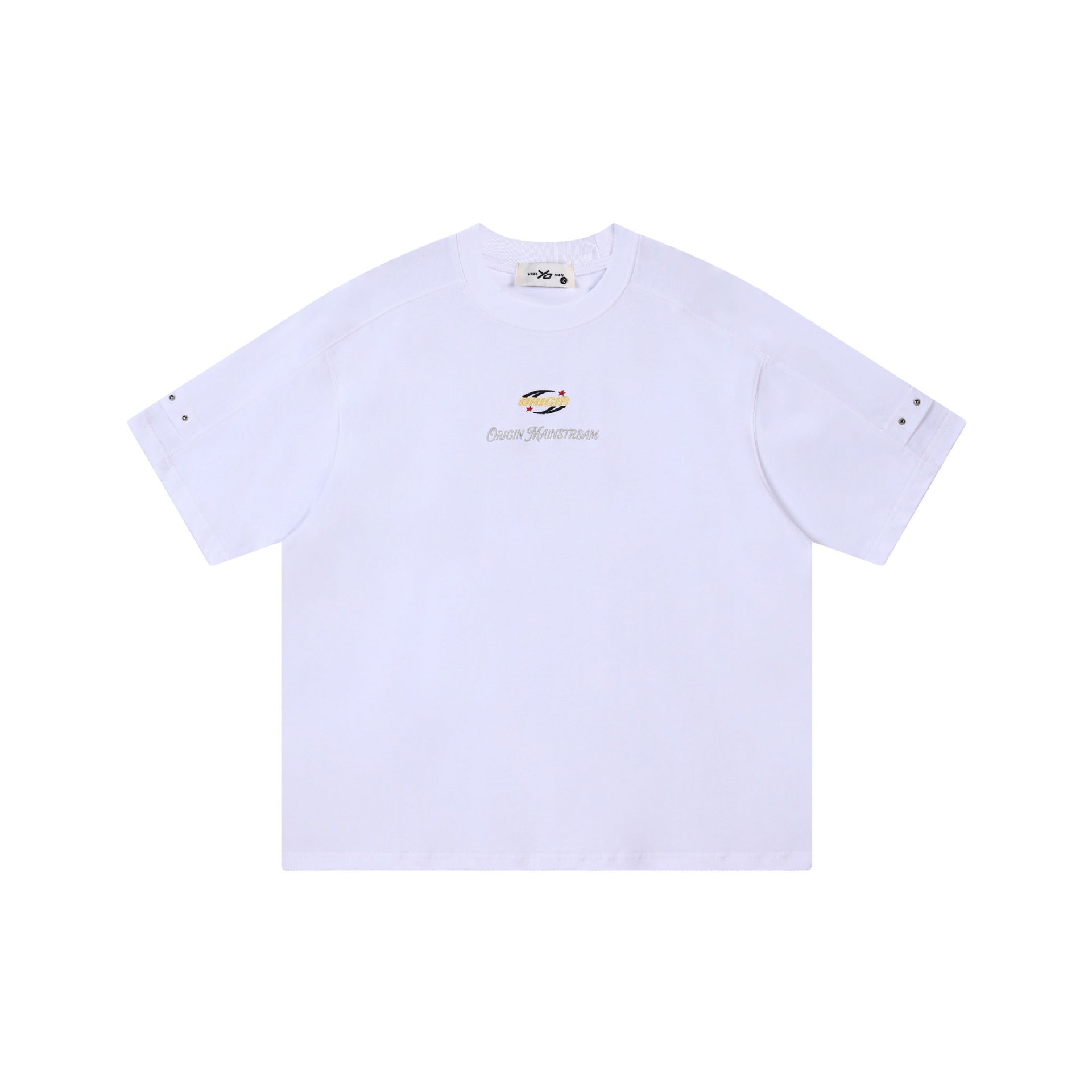 Simple rivet short sleeved shirt