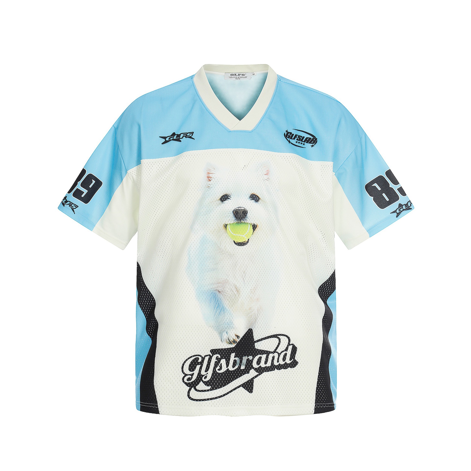 Dog tennis printed short sleeved shirt