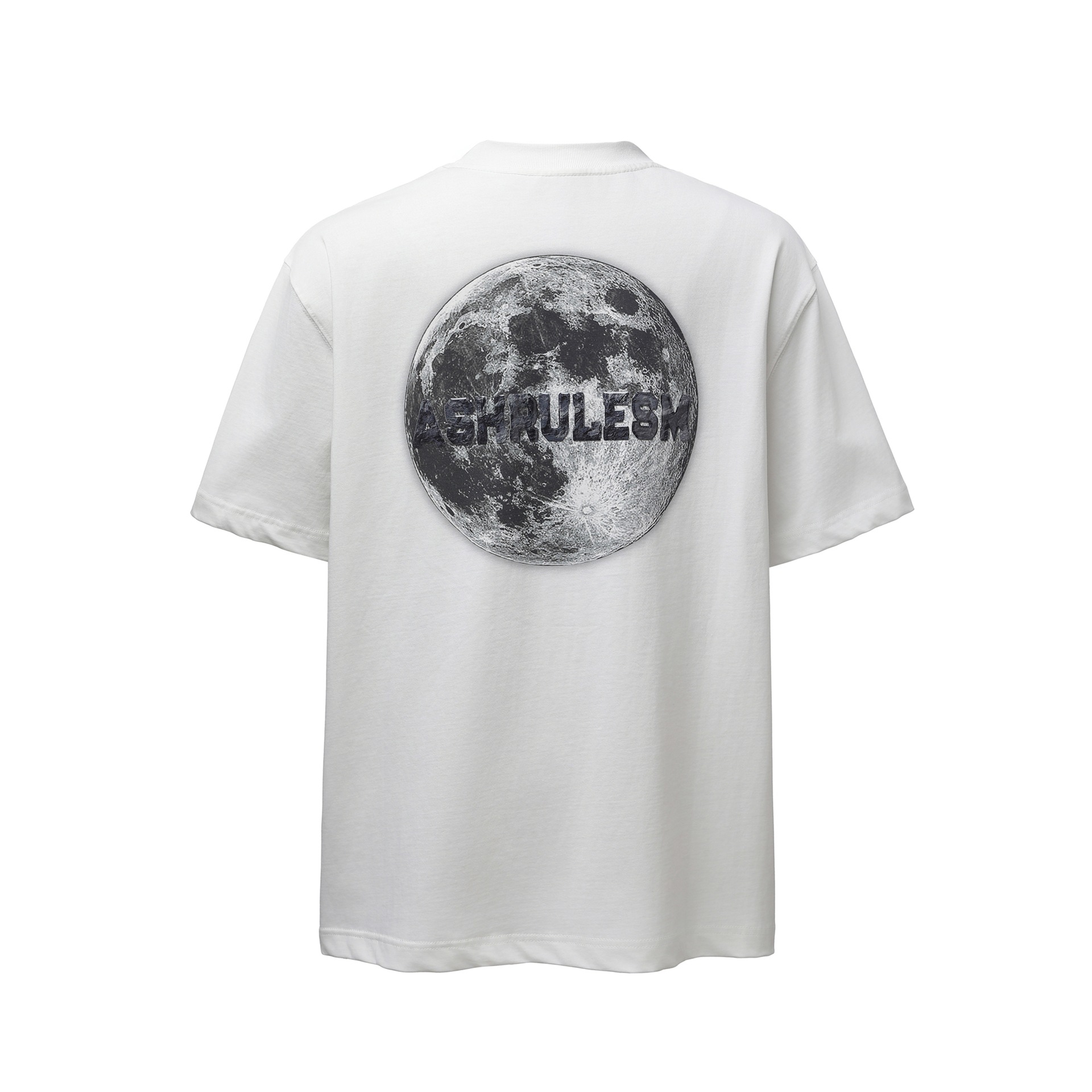 Moon element printed short sleeved shirt