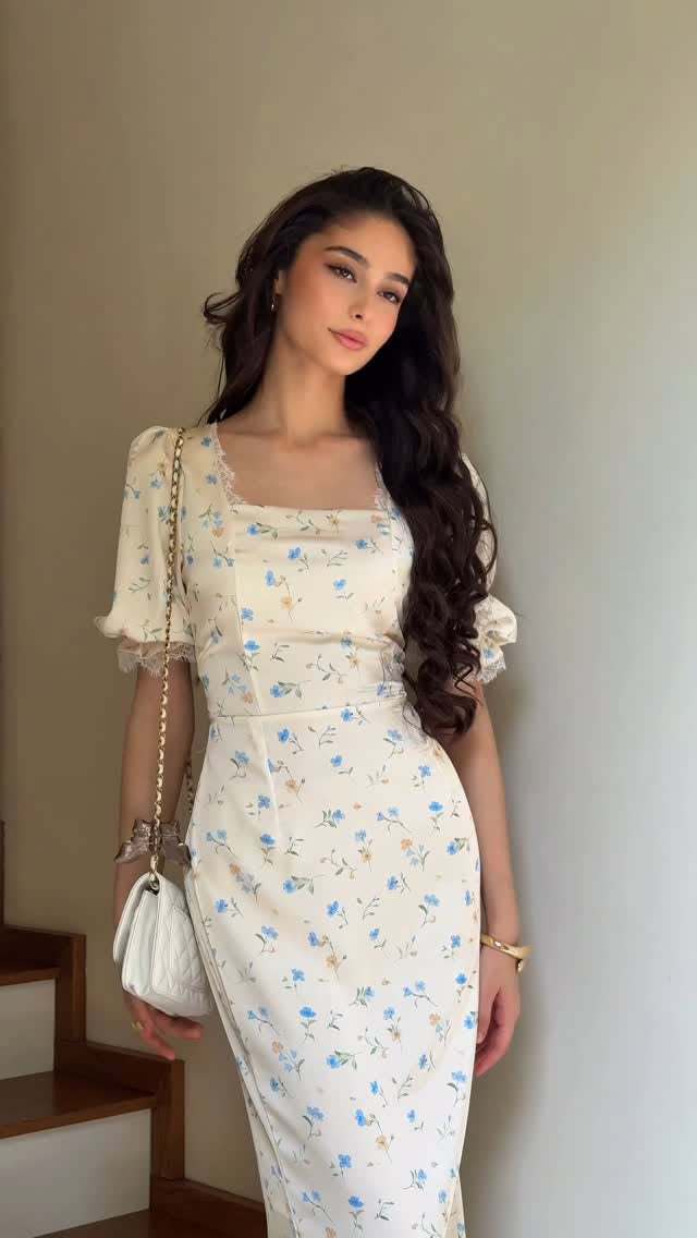 Zarusky elegant floral print dress