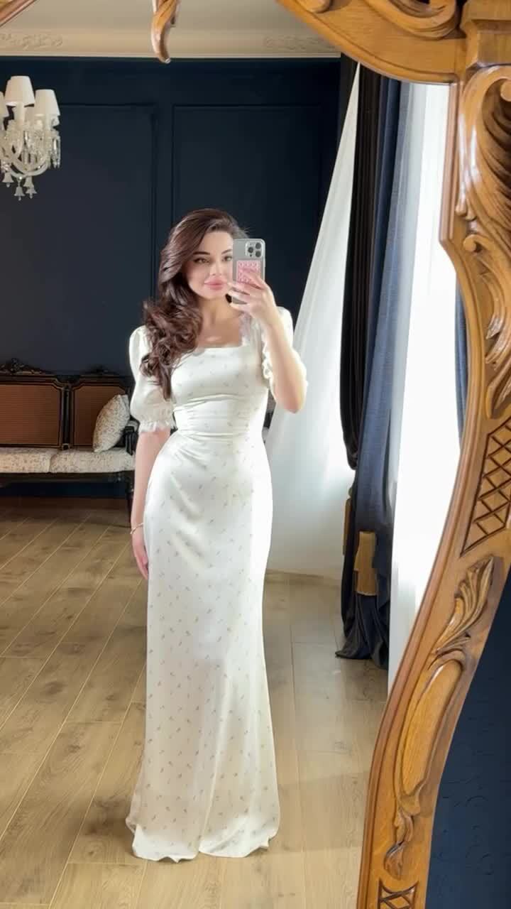 Long sleeve maxi dress lace trim