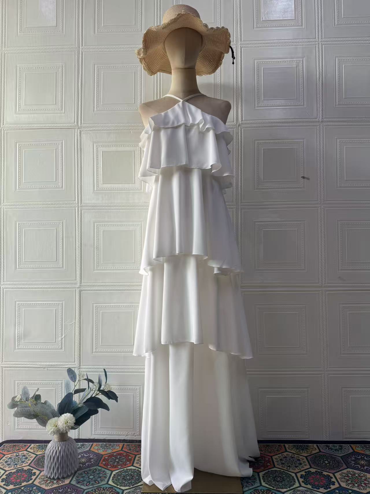 Elegant Sleeveless Long Dress Formal Dress Fashion Autumn Dress