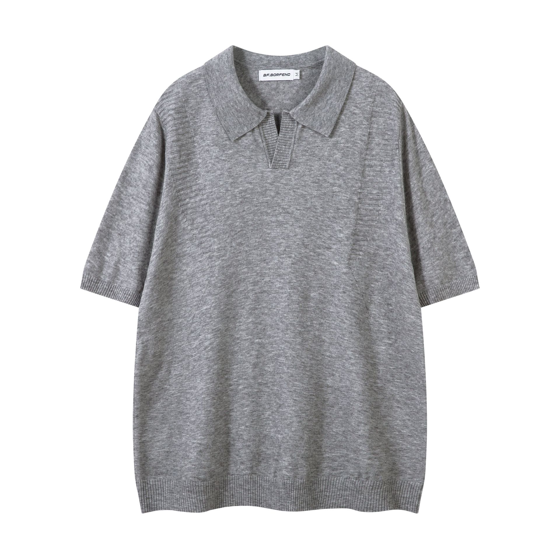 Minimalist V-neck Knitted Short Sleeve