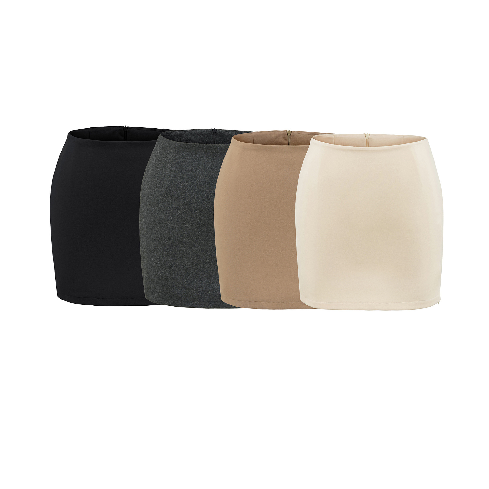 Wrap Mid-Low Waist Three-Zip Skirt for Women, Elegant Hip-Hiding Slim A-Line Mini Skirt