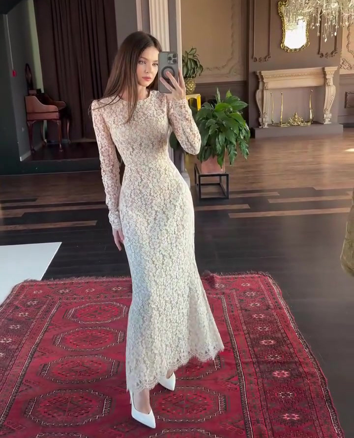 Fitted maxi dress on model back view