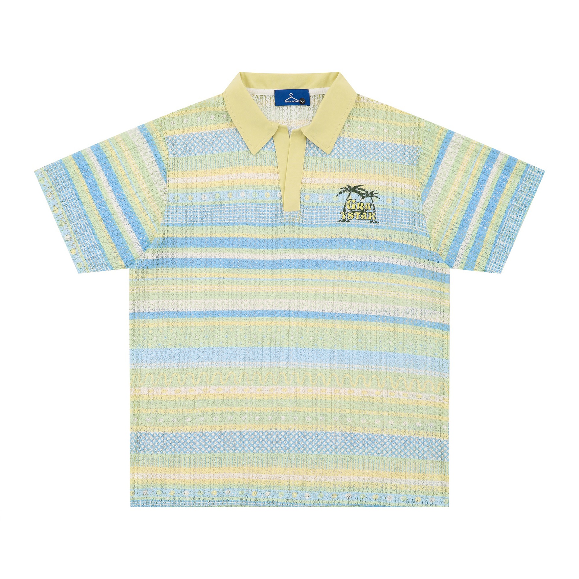 Hollow texture short sleeved shirt