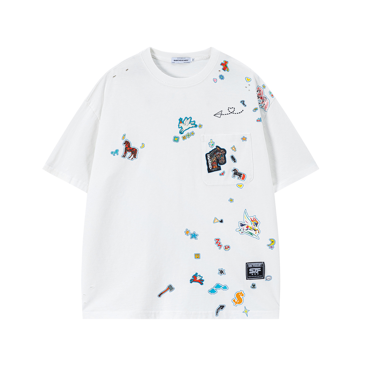Childhood Graffiti Printed Short Sleeves