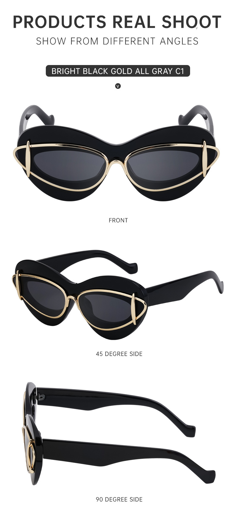 Small frame cat-eye sunglasses — color lineup