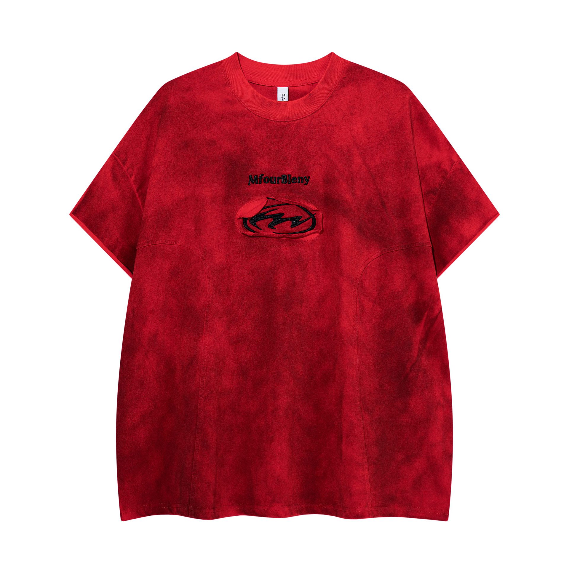 Tie Dye Embroidered Floral Tee front view