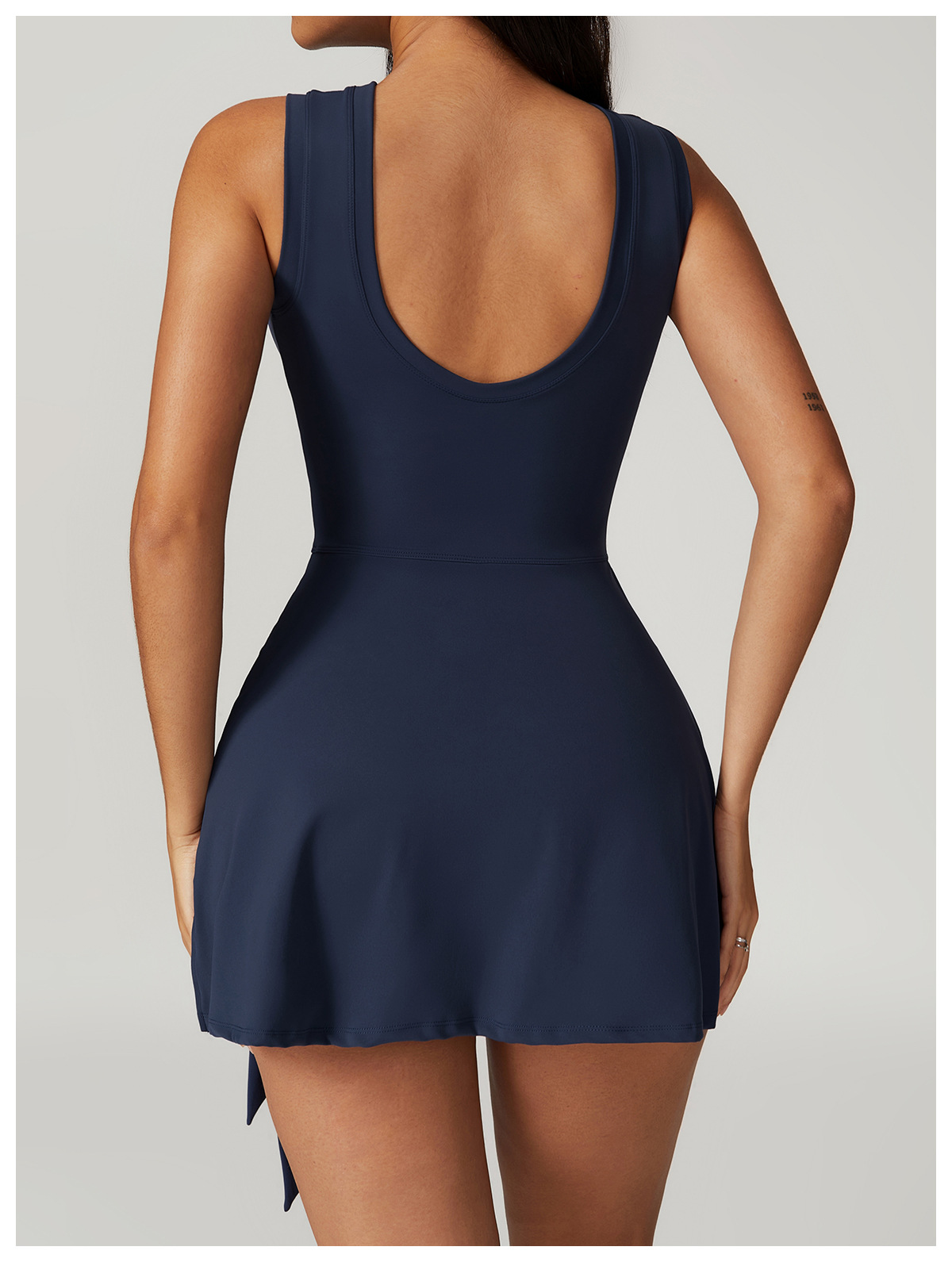 Women's Tight-Fit Dress – Rhino Gray & Oatmeal Apricot