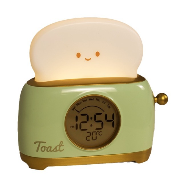Bread Maker Alarm Clock Night Light for Students, High-Design Countdown Timer with Temperature