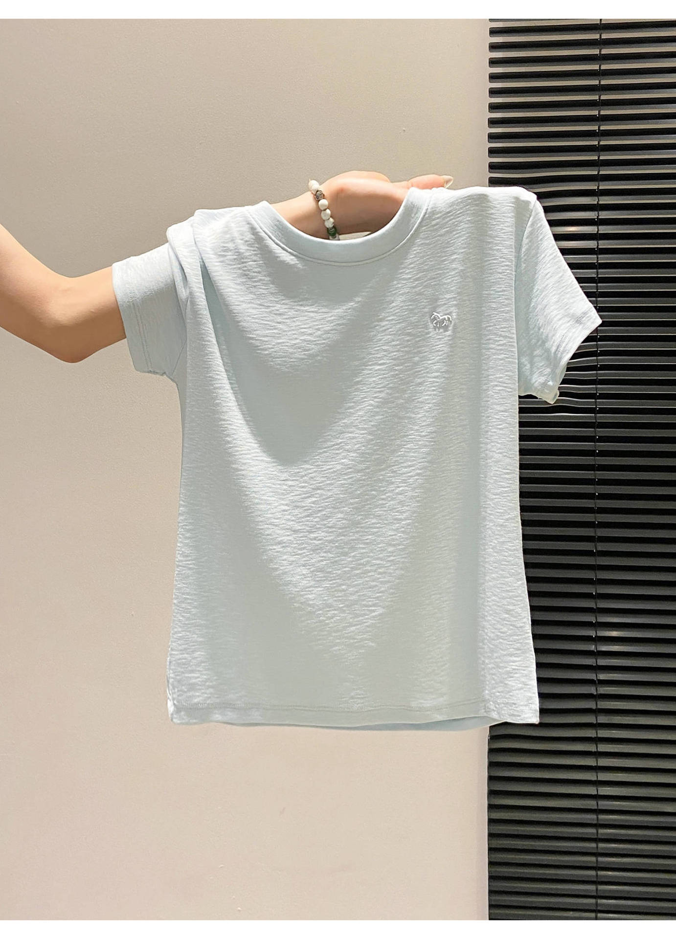 Small Batch Embroidered Patchwork Tee - side view
