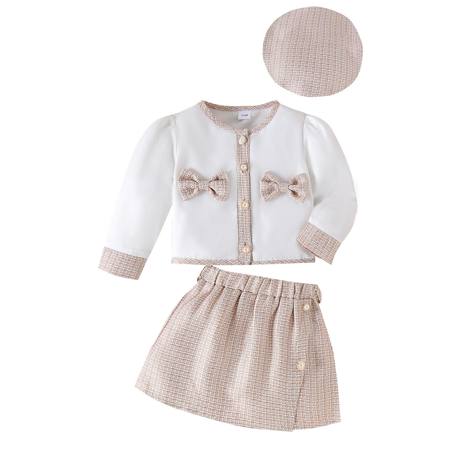 Checkered long sleeved jacket set