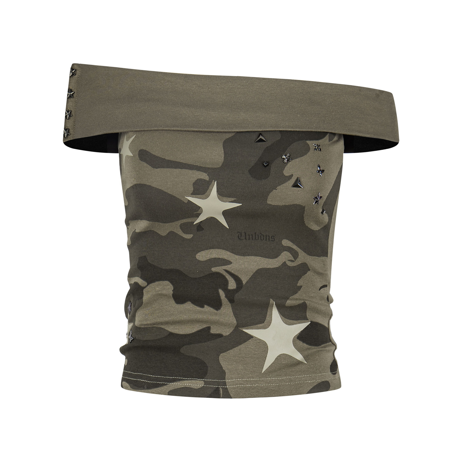 Women's Color-block Fitted Off-shoulder Casual Short Sleeve Star Print T-shirt