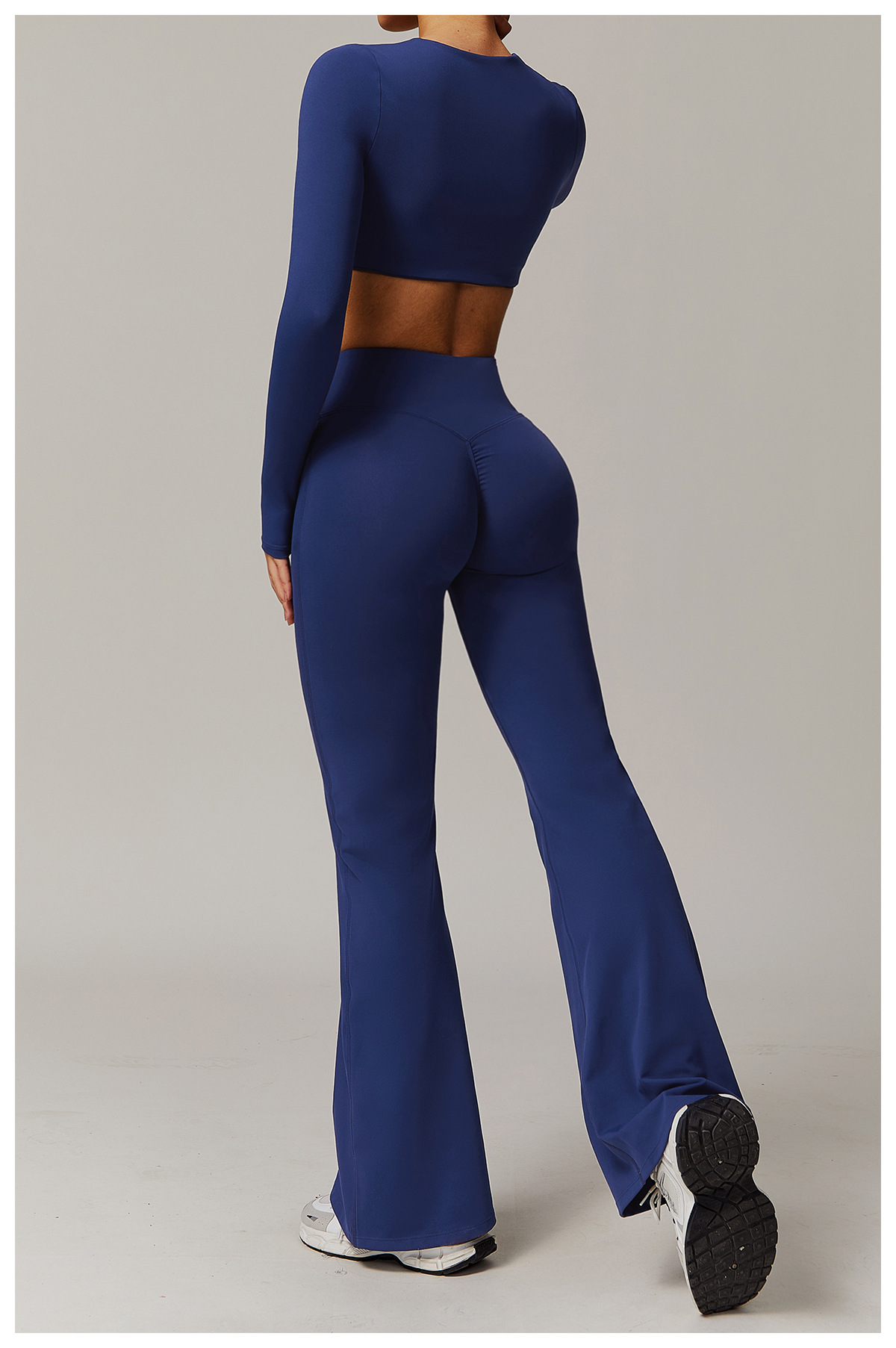 Women's High-Waist Flared Fitness Pants – Ash Gray