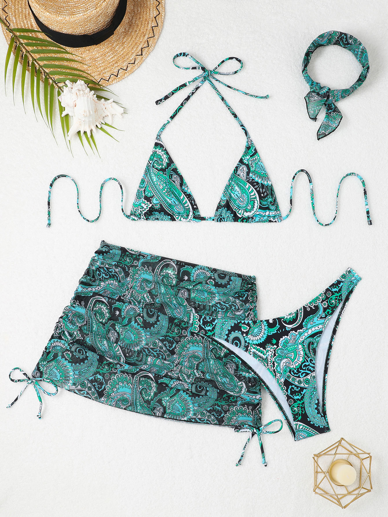 Bareback strap skirt bikini Bareback strap skirt bikini