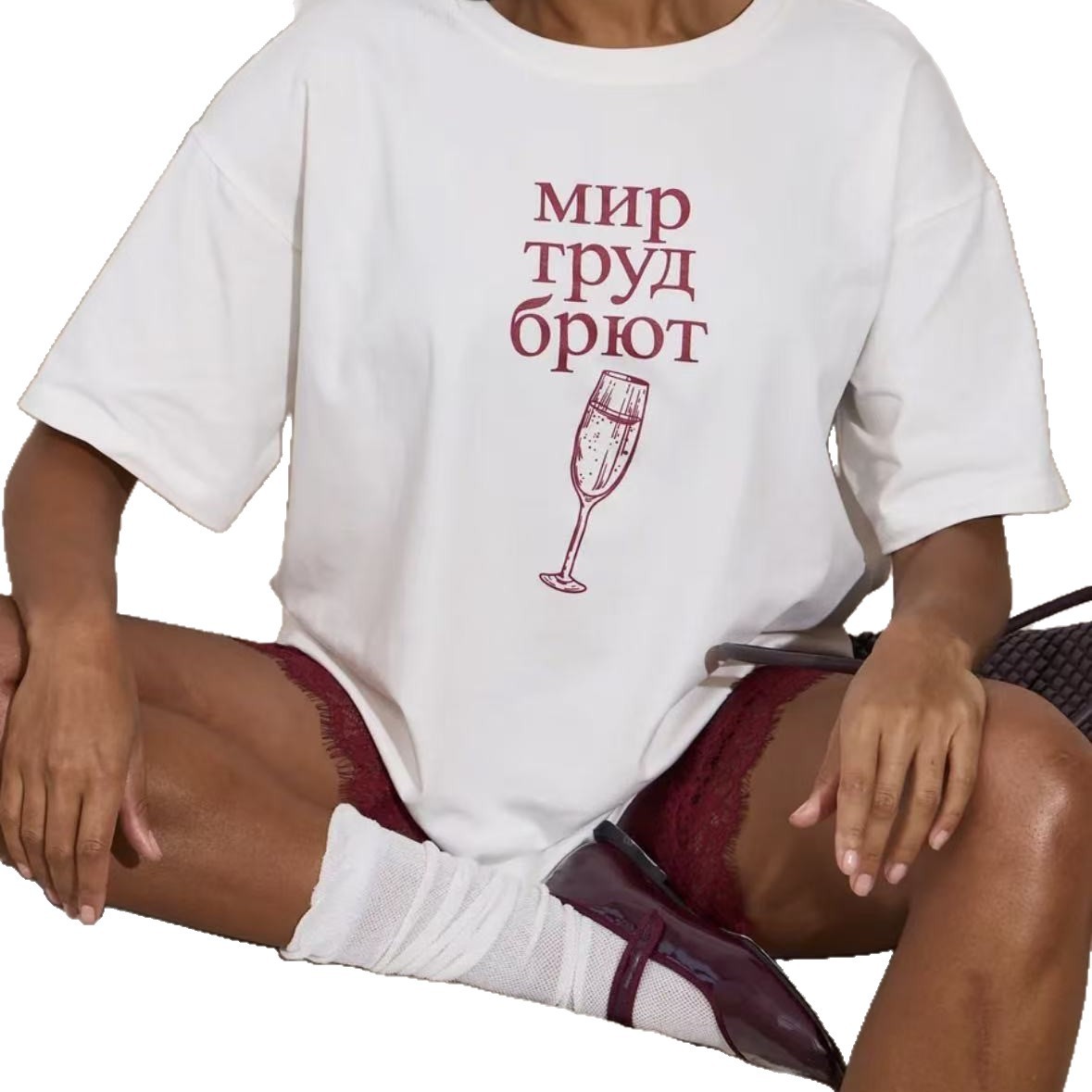 Printed short sleeved t-shirt