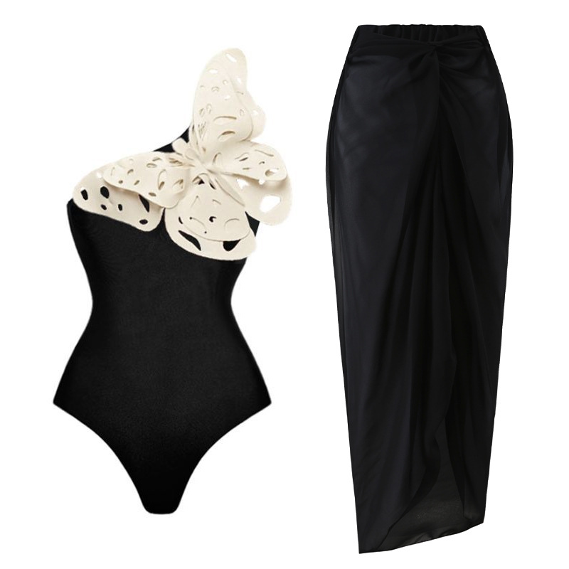 Butterfly Decorated One-Piece Swimwear Set for Women