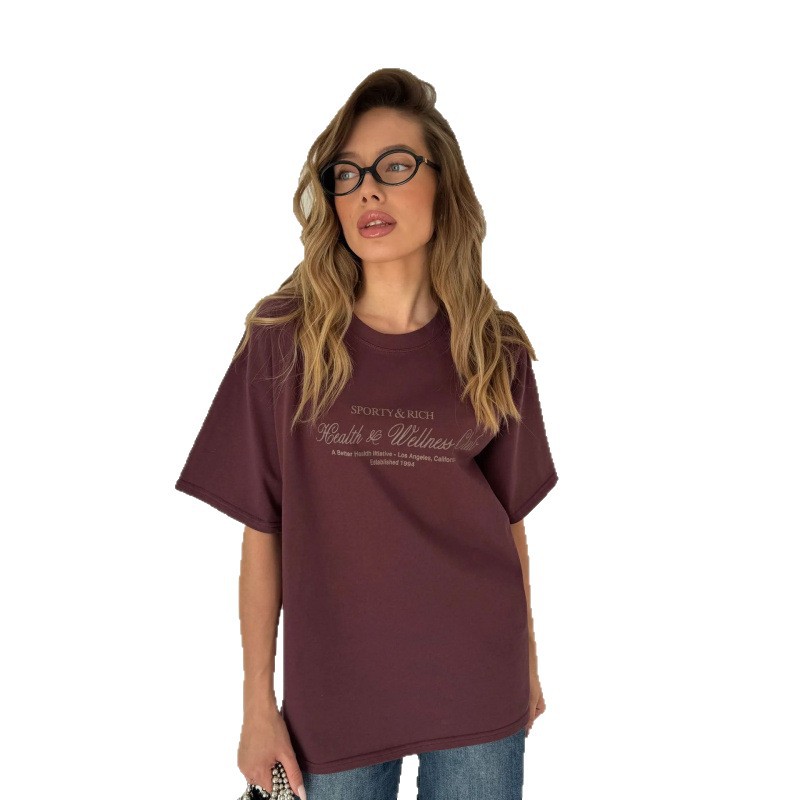 Round neck short sleeved T-shirt
