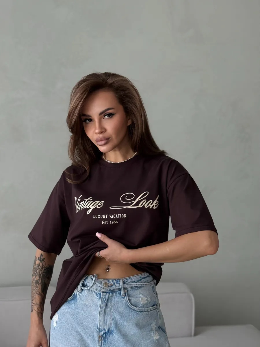 T shirt on model side view