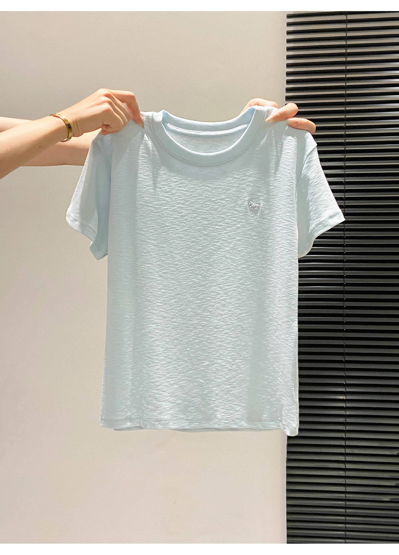 Small Batch Embroidered Patchwork Tee - front view