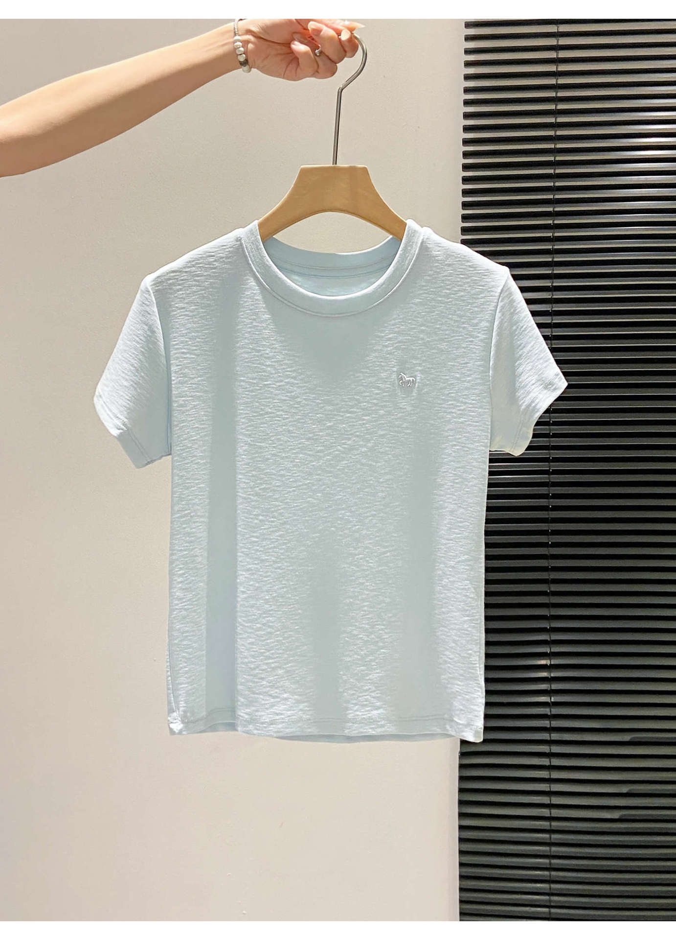 Small Batch Embroidered Patchwork Tee - back view