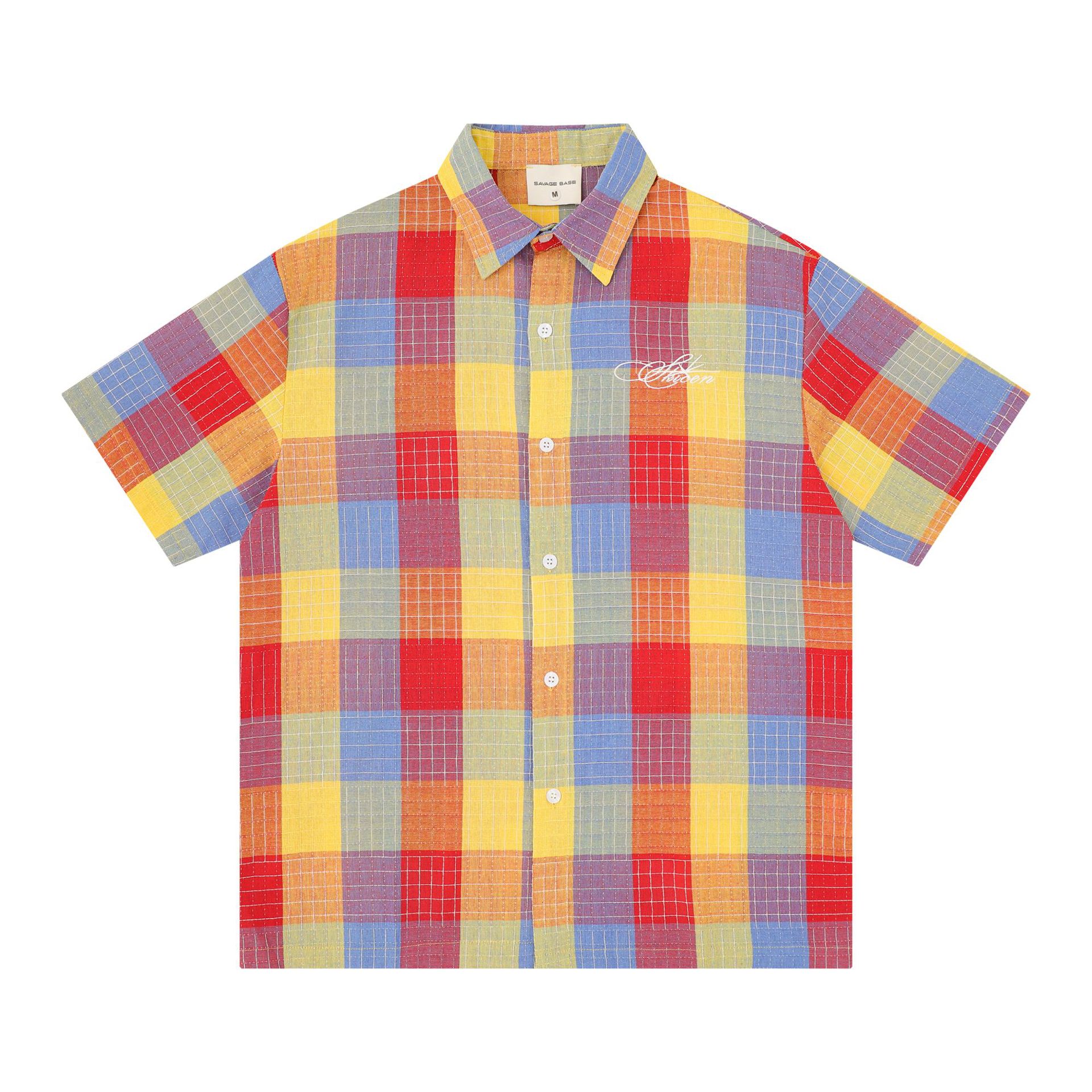 China Chic Emblem Letter Embroidered Short Sleeve Cotton Shirt - image 1