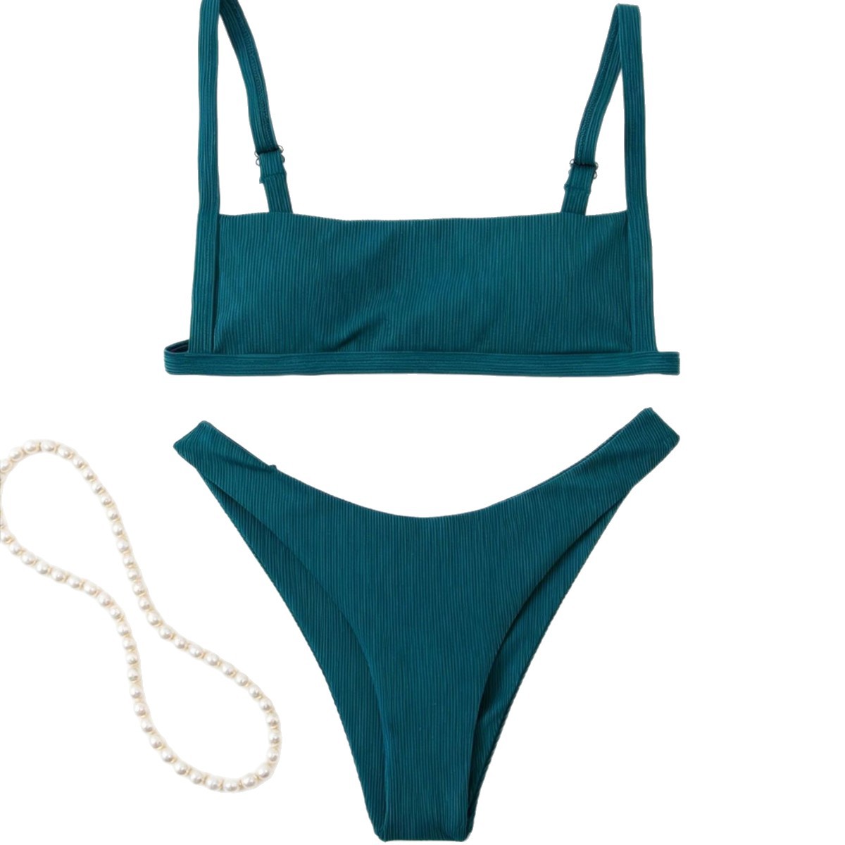 Solid Color Bikini Adjustable Straps Comfortable Sexy Separated Swimsuit