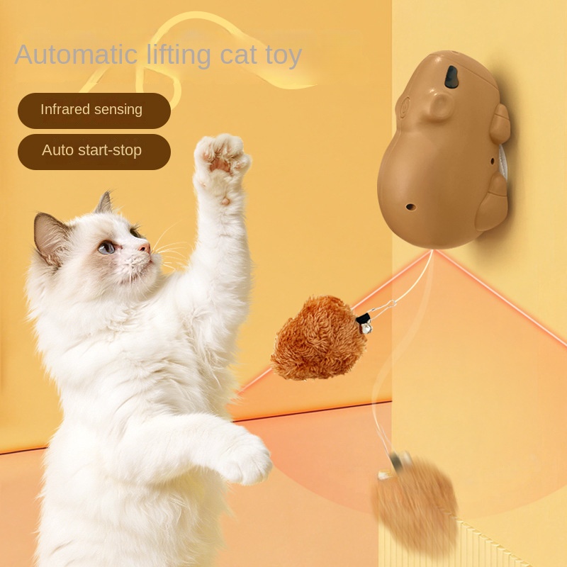 Pet Smart Toy Capybara Elevating Cat Ball, Automatic Sensing Interactive Cat Toy for