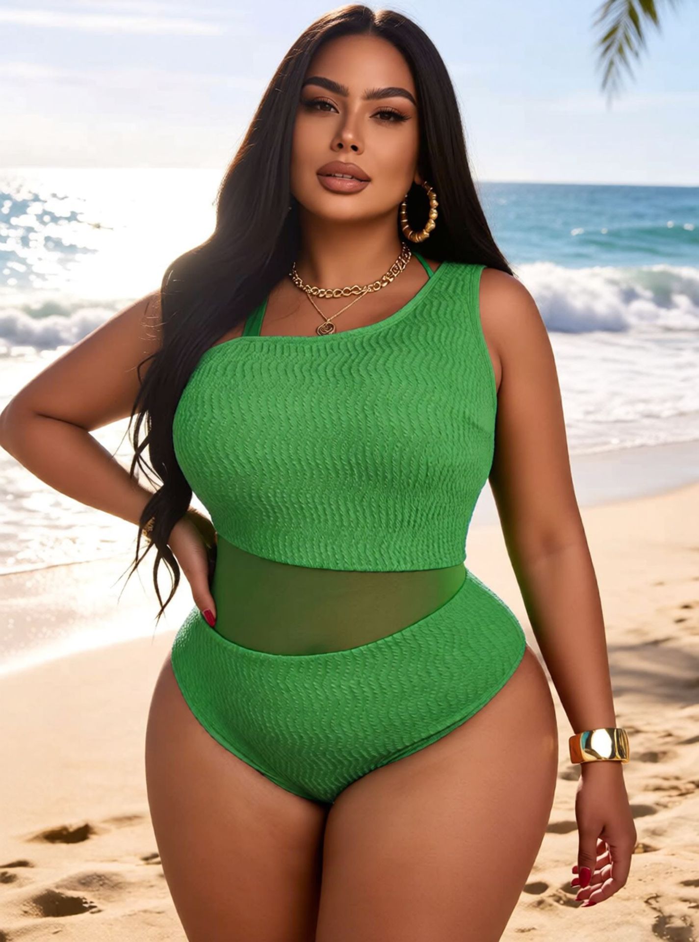Maillot une pièce mesh gainant