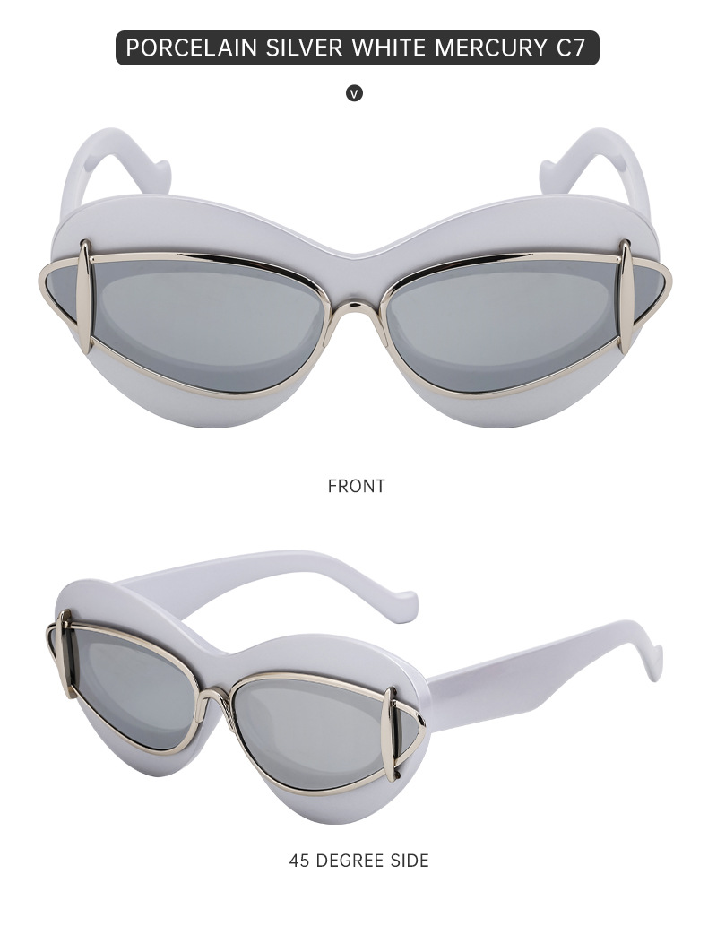 Women's Y2K cat-eye sunglasses — on-model lifestyle